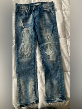 Kids Distressed Blue Denim Jeans